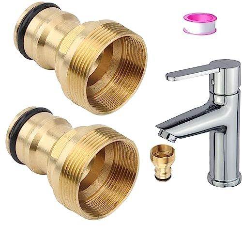 Wasserhahn Stecker, 2pcs Messing Garten Schlauch Stecker, Mischer Hahn Schlauch Adapter, Solid Messing Gewindeschlauch Wasser Rohr Stecker, Fitting Wasser Stecker für Küche