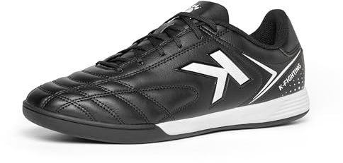 KELME Turf Soccer Shoes Men Indoor Soccer Cleats for Womens Trainer Futsal Football Cleats Sneakers for Youth Black, 10