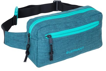 Hüfttasche Bauchtasche Gürteltasche Outdoor Damen Herren Hip Bag Fanny Pack Large Urban Pouch Sport Crossbag Elephant Travel Waist Bag (Grün-Türkis Petrol 13027)