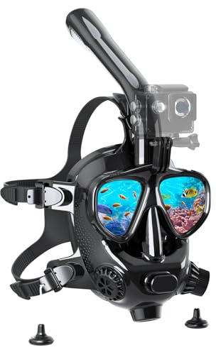 SMACO Maschera da Snorkeling Integrale,Maschera Subacquea per Adulti e Bambini Maschere da Immersione Compatibile con S400/S400 Pro/S700 Plus/S700 Max,Maschera Sub con Supporto per Fotocamera