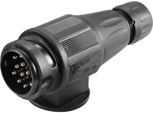 AGRISHOP Spina Rimorchio 13 Poli Maschio, 12V Spina 13 Poli Gancio Traino,Spina a 13poli Per Rimorchio Portabiciclette