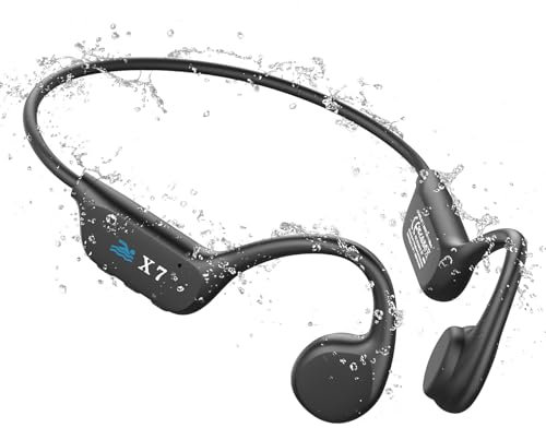 Guudsoud Kopfhörer Schwimmen,Knochenschall Kopfhörer Bluetooth,IP68 wasserdichte Kopfhörer Schwimmen mit MP3-Player 32GB Speicher,Unterwasser Kabellos Sport Open Ear KopfhöRer für Schwimmen Laufen