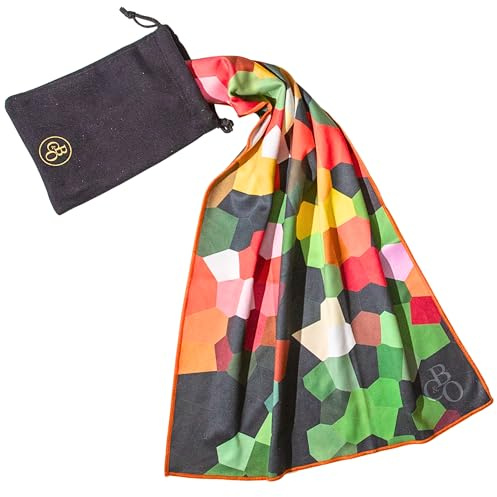 Barroccu & Co. Blossom of Colour Luxury Spectacle Cleaning Cloth - Extra Large 43x30cm Artist-Designed Microfibre Lens Cloth for Glasses, Camera Lenses, Screens - Limited Edition Collectible