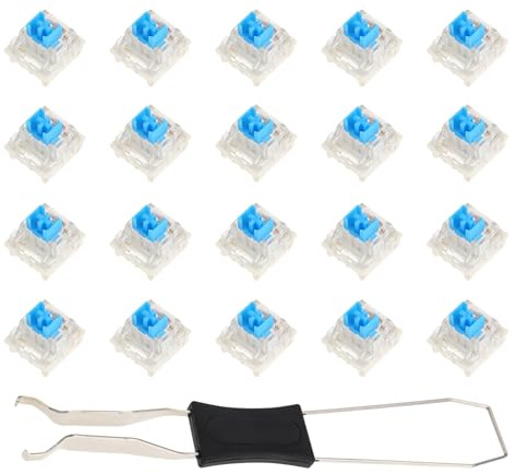 ECSiNG 20 Pezzi Blu Interruttori Per Tastiera Meccanica Interruttori Antipolvere Per Tastiera A 3 Pin Compatibile Con MX Tastiera Meccanica Tastiera Da Gioco RGB