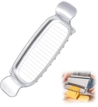 Butter Slicer Cutter & Cheese Cutter–Multi-Use Kitchen Tool for Evenly Slicing Butter Blocks, Cheeses, Eggs & Soft Fruits–Non-Stick，Compact & Portable for Home, BBQ, Camping（1 PACK)