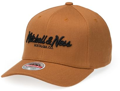 Mitchell & Ness Classic Red Pinscript Snapback Cap Orange / Black