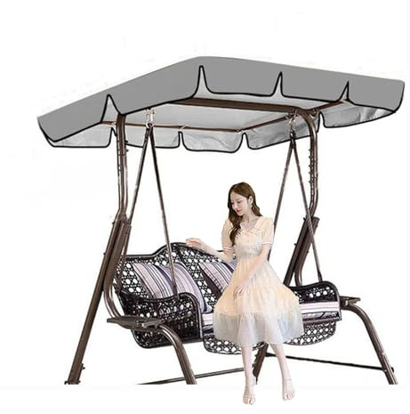 Tela Oxford Recubierta De Plata 600D Toldo Balancin De Jardin Resistente ai Viento Y ai Desgarro Liquidación De Columpios para Porche Al Aire Libre