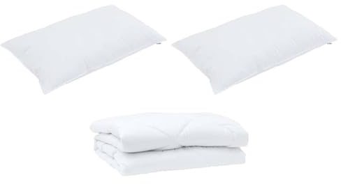 Gecheer Duvet Estivo con Cuscino 3 Pcs, Trapuntato Morbido e Traspirante in Microfibra Bianca per Notti Estive in Camere Moderne