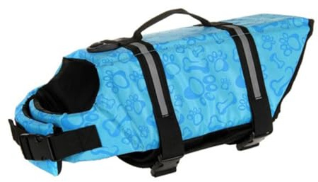 Cabilock Salvagente per Cani Riflettente Oxford Leggero e Traspirante, Giubbotto Regolabile per Addestramento e Piscina, S per Cani 7-9kg