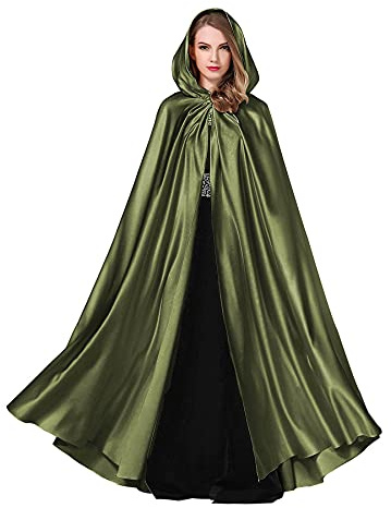 BEAUTELICATE Capa con Capucha Medieval Mujer Disfraz Abriga Larga para Novia Vampiro Princesa Bruja Halloween Navidad Fiesta Cosplay Fotografía