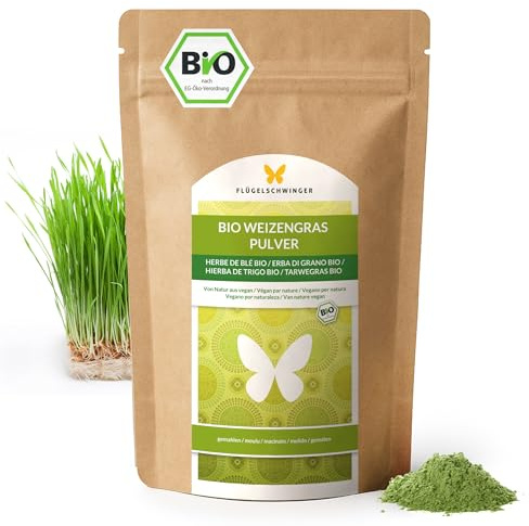 500g de poudre d'herbe de blé BIO d'ALLEMAGNE, qualité crue, issu de jeunes herbes, sans additifs, pour smoothies verts