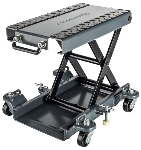 Powerbuilt Deluxe Motorcycle and Utility Lift, Lock Wheels, Strap Hooks, Transmissions, ATV, Hand Driven or Power Tool - 941877ECE
