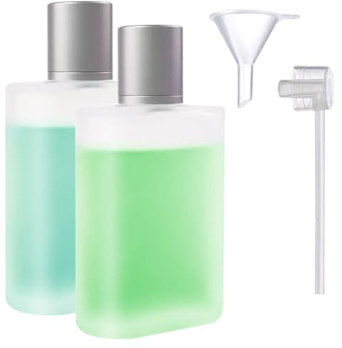 ATB-Foger 2 Pcs 50ml Perfume Bottles Clear Frosted Glass Spray Bottle Atomizer Fine Mist Cosmetic Container for Travel