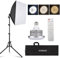 Andoer Kit di Illuminazione Softbox per Fotografia in Studio, Inclusa Luce LED Bicolore da 85 W + Softbox 40x40 cm + Supporto Luce da 1,7 m + Telecomando + 1 * Custodia per Trasporto