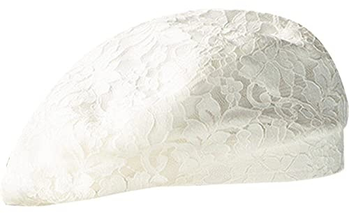 Fransk baskerhatt för kvinnor andningsbar spets basker kepsar damer konstnär målarhatt chic vår sommar mössa hatt för flickor, Vitt, 21.26-22.83 inch/54-58 cm