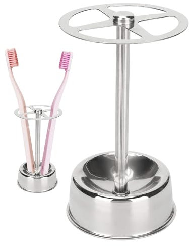 Zssxysm Porta Spazzolini in Acciaio Inox, Portaspazzolini da Bagno, Scaffale di Stoccaggio in Metallo con Quattro Divisi per Spazzole da Tavolo per Cosmetici, Utensili da Cucina, Penne da Ufficio