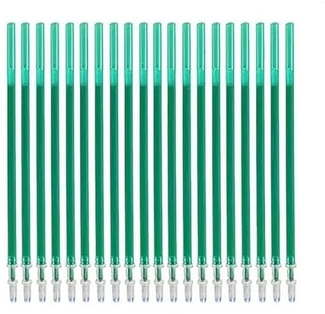 20 Pezzi Ricariche Compatibili con Legami Penne Cancellabili, Inchiostro Gel Verde Cancellabile, Lunghezza 13 cm, Punta 0,5 mm, Ricariche con Rotolo di Inchiostro Cancellabile