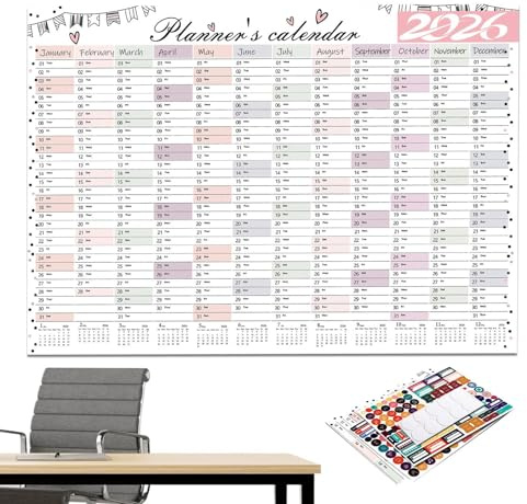 Calendrier Mensuel 2026 – Grand Papier De Planification Vertical, Papier Cartonné, Inscriptible, Design Détachable | Calendrier Pour Le Bureau, L'école, La Salle De Classe, Le Dortoir, Les Anniversair
