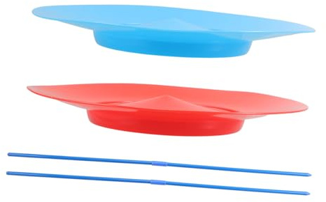 POPETPOP 2pezzi Piatti Giocoglieri Rotanti da Circo con Bastoncini per Giocoleria di Piatti Colorati per Spettacoli di Strada Feste e Gioco di Abilità per Ragazzo Ragazza e Adulti