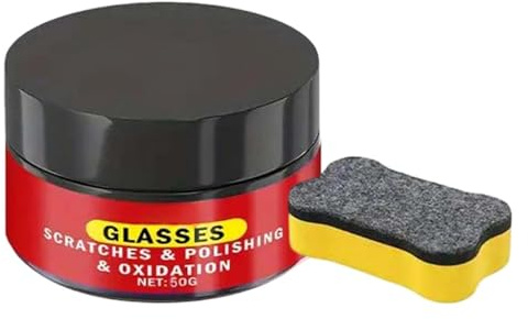 Glasspasta – fönsterreparationsmassa, 1,65-tums rengöringslösning med finpolering, produkt för ytrestaurering, detaljeringsverktyg, underhållssats för borttagning av vindrutor repor