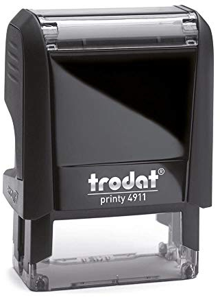 Trodat – Printy 4911 Custom Stempel mit Wunschtext personalisieren – selbstfärbender Stempel als Namensstempel, Adressstempel, Firmenstempel & Co zu verwenden (37 x 14 mm | 4 Zeilen | Schwarz)