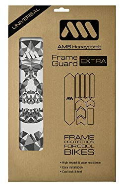 All Mountain Style Fahrrad Rahmenschutz Universeller MTB Rahmenprotektor, 10-teiliger Satz, Hochfester Honigwaben-PVC, Gelbfrei, Fahrradschutz