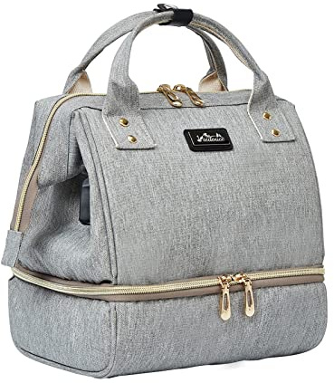 Viedouce Sac à Dos à Langer Isotherme, Sac à Dos Voyage pour Tire-lait, Sac de Repas Isotherme, Petit Sacs de Pique-nique, Imperméable Compact Oxford Sacs à Couche Bebe (Gris,8L)