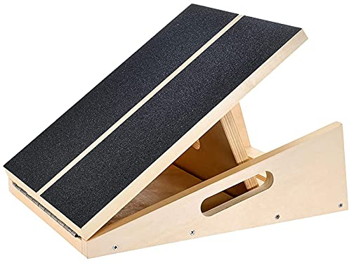 MUCITAGF Professionelles Schrägbrett aus Holz, verstellbares Neigungsbrett und Wadendehner, Stretch-Brett - extra seitliches Griff-Design für Tragbarkeit