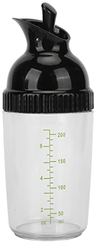 Salatdressing-Shaker, 200 Ml Auslaufsichere Versiegelte Dressing-Flasche für Sojasaucen-Vinaigrette-Salat(Schwarz)
