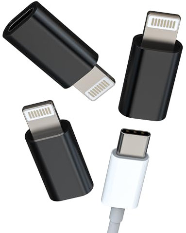 Lightning to USB C Adapter Charger Jack Converter (3 Pack)Type C Female Lightening Male Cable Adaptor for Apple iPhone 14 Pro Max for iPad Connector Data Cord Accessories Dongle Charging Port Splitter