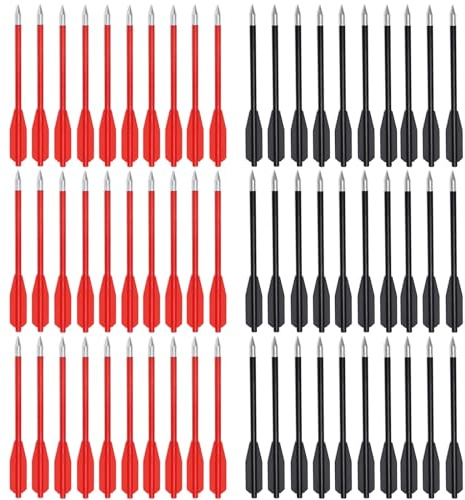 60PCS 6.25 Inch 50-80LB Archery Crossbow Bolts Set with Sharp Metal Tip, Reusable Durable Arrow Dart for Shooting Target Practice, Small Hunting Game, Outdoor Fishing