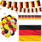 Hillylolly 92 Stück XXL Deutschland Deko Dekoration Set, Deutschland Flagge 90x150 cm, Deutschland Girlande 6m, 10 Klein Deutschland Flagge, 70 Rot Gelb Schwarze Luftballons für Nationalfeiertag WM EM