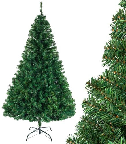 LEADZM Sapin de Noël Artificiel de 120 cm, Arbre de Noel avec 230 Pointes de Branche, PVC Ignifuge, Support métallique - Montage Rapide pour la Maison, Les magasins, Vert