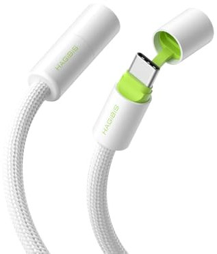 Hagibis Cable USB C con tapa protectora, cable de carga rápida de 240 W con transferencia de datos de 480 Mbps, cargador rápido tipo C PD 3.1 para iPhone 15 16 Pro Max, iPad, MacBook Pro Air (blanco