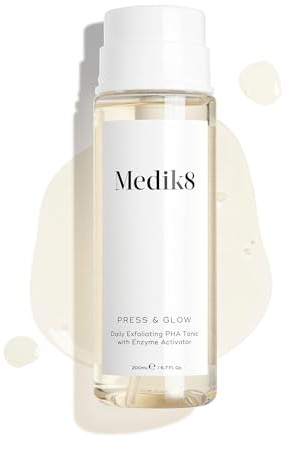 Medik8 Press & Glow - Tägliches PHA-Peeling-Gesichtswasser - Glättet die Hautoberfläche & fördert die Ausstrahlung der Haut - Alle Hauttypen - 200ml