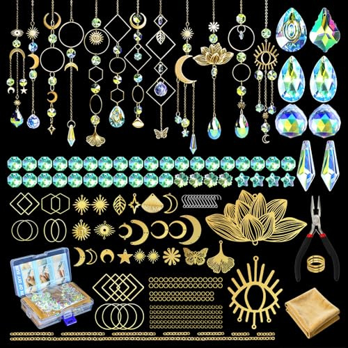 Beanewone Atrapasoles, Atrapasoles Cristal Colgante, 300pcs Atrapasol con Cristales Suspendidos, Adecuado para Ventanas Interiores, Jardines y Decoraciones Festivas como Regalo