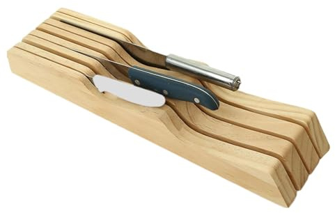 Porta a a coltello - Punta di stoccaggio con 7 coltelli Organizzatore di cassetti di, inserto di Porta in legno a 7 slot, organizzatore di posate | Strumento essenziale per la cuci