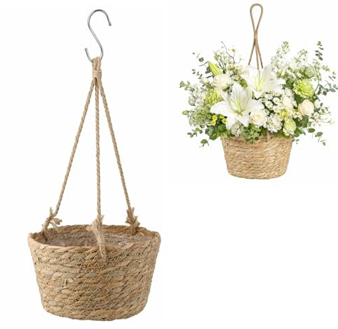 ZJXKJGS Tejidas a Mano Cesta Colgante, Maceta Colgante para Plantas, Jardinera Colgante de Cuerda, Colgante Cesta De Macetero De Pastos Marinos, para Decoración del Hogar (Brown)
