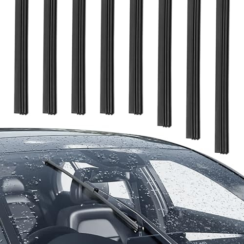 MFUSUL 8 pezzi gomma tergicristallo 700mm - Gomme universali compatibili con la maggior parte degli auto - Ricambio gomma parabrezza in nero