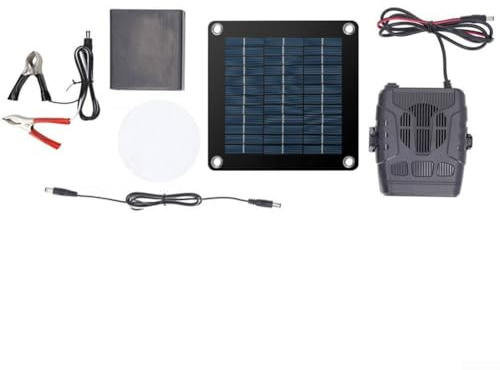 Soluzione di riscaldamento ad energia solare per piccoli recinti tra cui pollai e serre con caratteristiche di sicurezza e surriscaldamento (ventola di riscaldamento da 20 W)