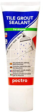 PECTRO Sellador de juntas para duchas 200ml | No más grietas en las juntas de la ducha | Juntas blancas | Reparador y renovador de azulejos especial baño