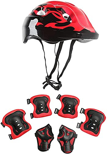 AOOPOO Kids Bike Helmet Toddler Helmet Skateboard Protective Gear Set for Age 3-8 Boys Girls Children Knee Pads Elbow Pads Wrist Guards for Roller Skate Cycling Scooter (Red)