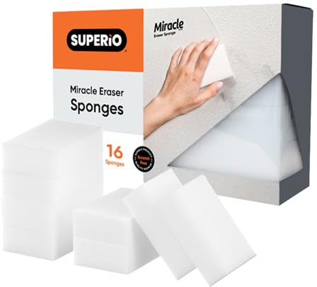 Superior Miracle Eraser Sponge Cleaning Sponge for Floor, Wall, Melamine Sponge Furniture Removes Scuffmarks, Dirt, and Tough Stains, Pack of 8, by Superio (16)