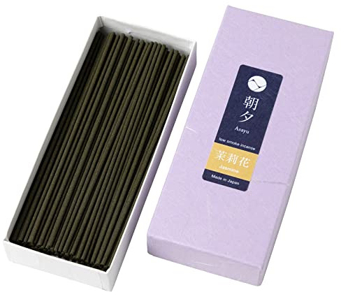 Asayu japanska rökelsepinnar med låg rökelse jasmindoft (40 g), tillverkad i japansk kvalitet - jasmin 40 g (jasmin)