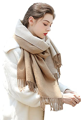 MOWEN Kaschmir Schal Frauen übergroße Pashmina Große Warme Schals Wraps 2-Ton Solid Color für Herbst Winter 70X200cm