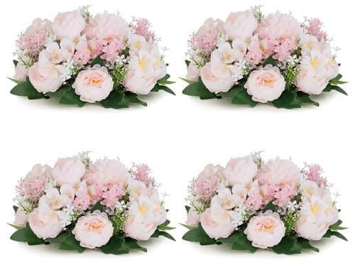 Inweder Flower Balls Centerpieces for Tables: Pink Silk Rose, 4Pcs