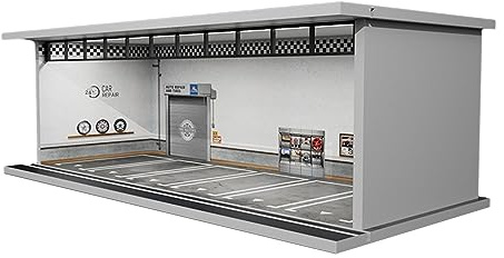 MagiDeal Diecast Model Car Display Case, Simulation 1/64 Scale Parking Lot Display Case with Lights for Collectors Gifts, Style G