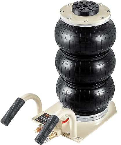 VEVOR Martinetto Pneumatico 3T Cric Aria Sollevamento 140-450 mm Martinetto Pneumatico 0,8-1,0 MPa, Martinetto Portatile 3 Cuscini d'Aria per Riparazione Auto Manutenzione SUV Pickup Officina Garage