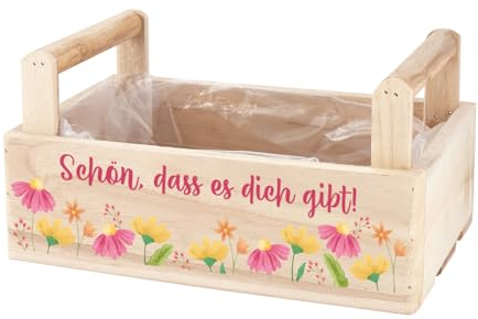 Herz & Heim® Geschenk-Körbchen mit Blumenmotiv und eigenem Wunschtext personalisiert zu jedem Anlass