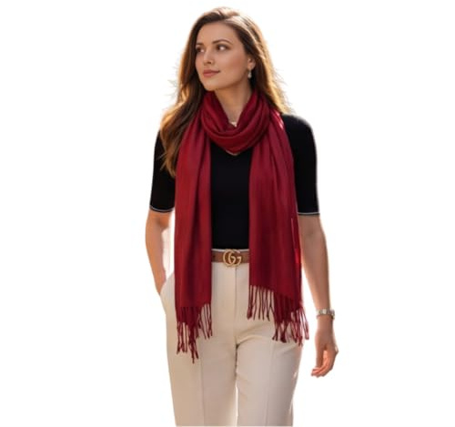 LA FERANI Sciarpa estiva da donna in cashmere sottile, scialle per il collo, 200x70, leggermente trasparente, tinta unita, sciarpa a scialle per l'estate e la primavera, stile casual e business